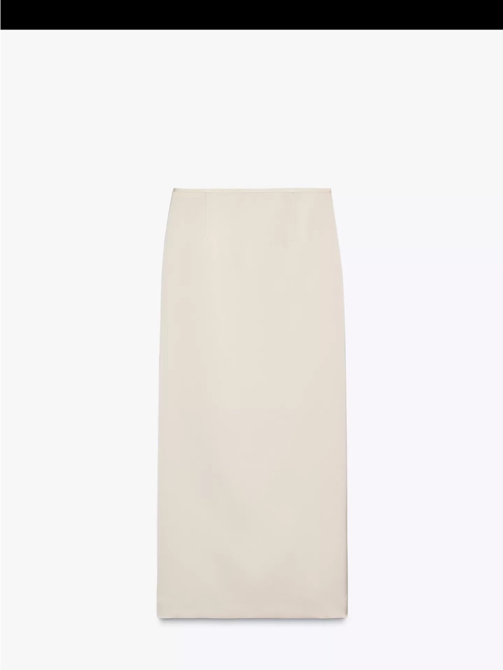 Zara Cream High-Waist Midi Pencil Skirt